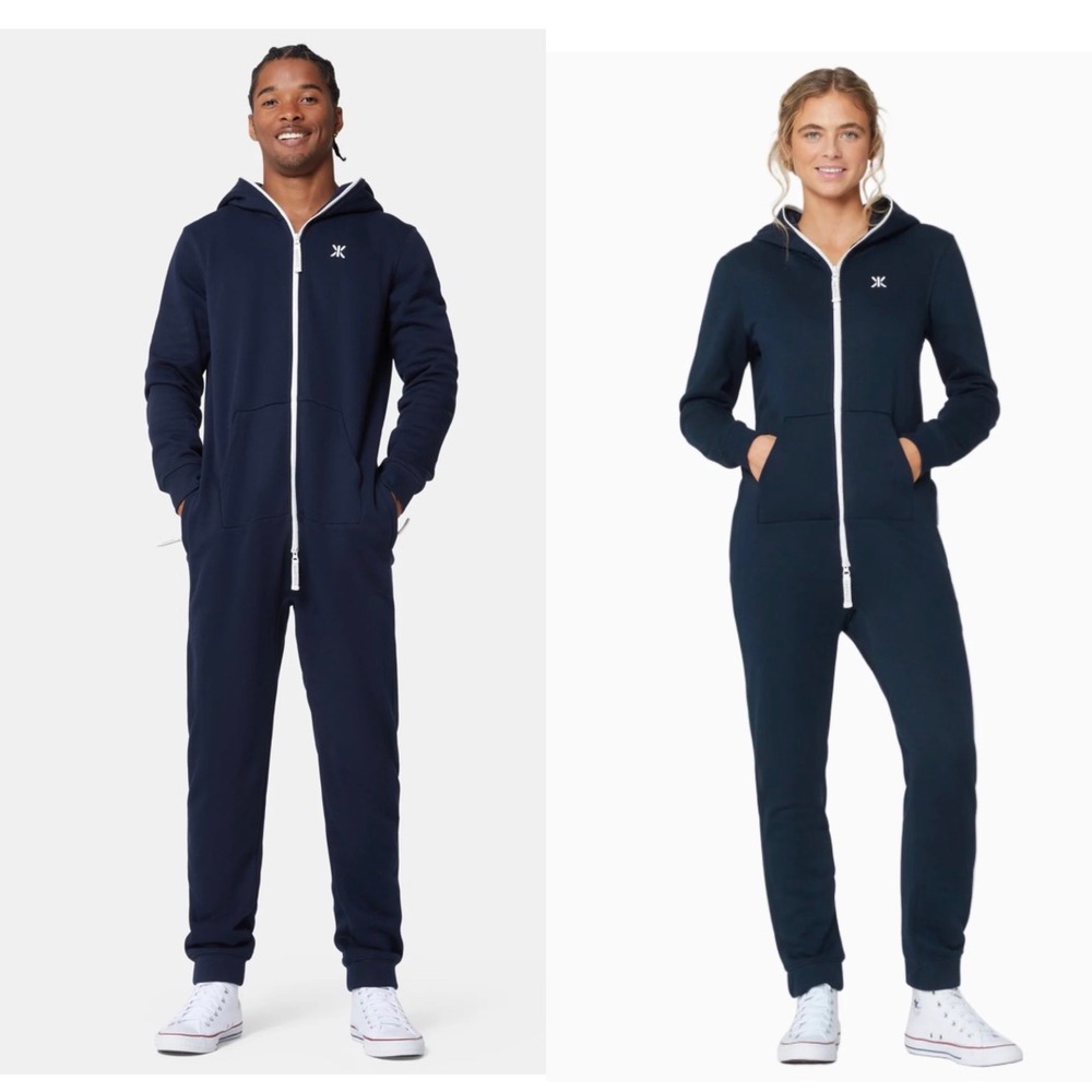 $199 Onepiece Norway Original Hooded Jumpsuit 2.0 Navy Blue Unisex M After Ski